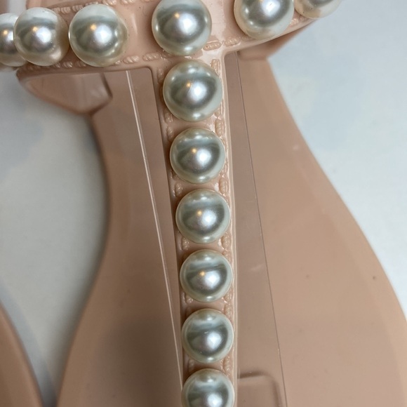 Stuart Weitzman Goldie Pearly Stud Jelly Sandal 5 Vacation Resortwear Maximalist - Picture 11 of 15